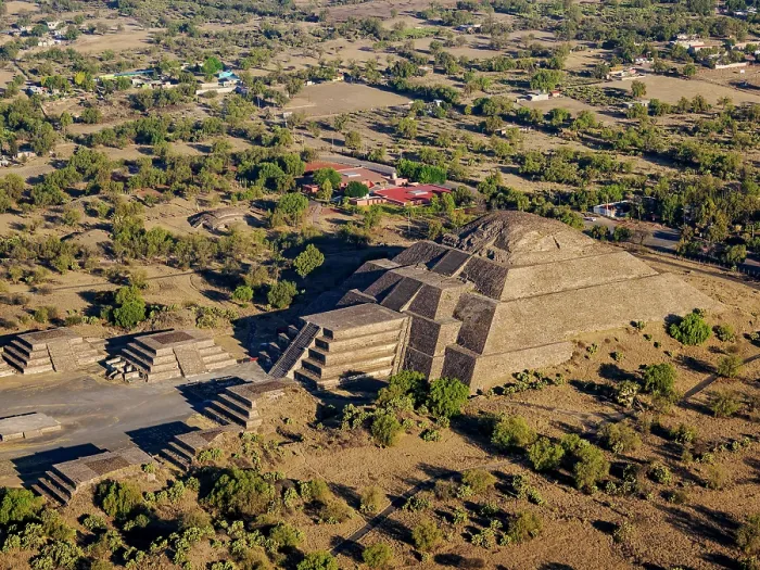 Framed Print : Pyramid of the Moon at sunrise, aerial view, Teotihuacan, Mexico State, Mexico Framed Print : Pyramid of the Moon at sunrise, aerial view, Teotihuacan, Mexico State, Mexico