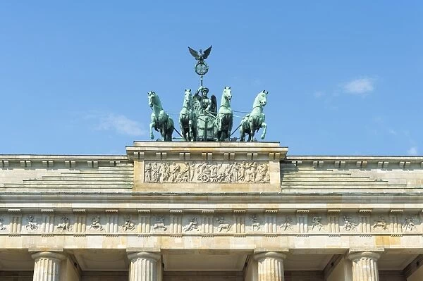 Quadriga on top of the Brandenburger Tor, Berlin, Brandenburg, Germany, Europe