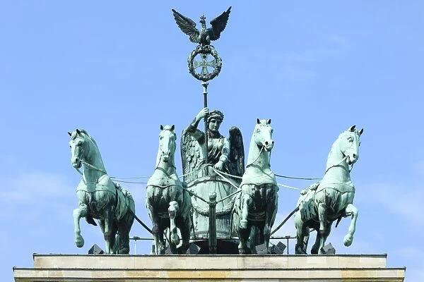 Quadriga on top of the Brandenburger Tor, Berlin, Brandenburg, Germany, Europe