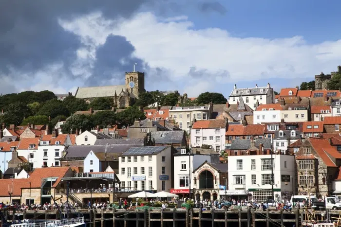 Framed Print : Quayside below St. Marys Church at Scarborough, North Yorkshire, Yorkshire, England, United Kingdom, Europe Framed Print : Quayside below St. Marys Church at Scarborough, North Yorkshire, Yorkshire, England, United Kingdom, Europe
