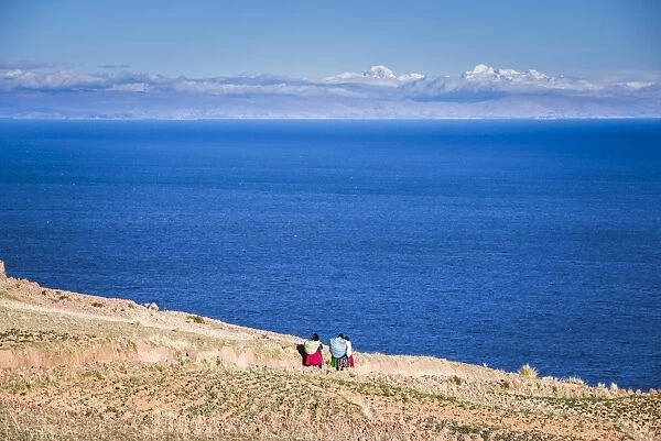 Quechua women on Amantani Island (Isla Amantani), Lake Titicaca, Peru, South America