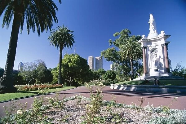 Queen Victoria Gardens on the south bank of the Yarra River, opposite the city centre