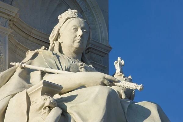 Queen Victoria, a detail from the Queen Victoria Monument, The Mall, London, England, United Kingdom, Europe