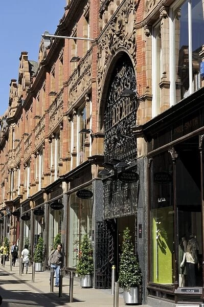 Queen Victoria Street and the facade of Cross Arcade, Leeds, West Yorkshire