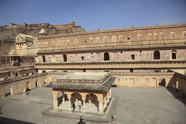 Queens Courtyard, Amber Fort Palace, Jaipur, Rajasthan, India, Asia