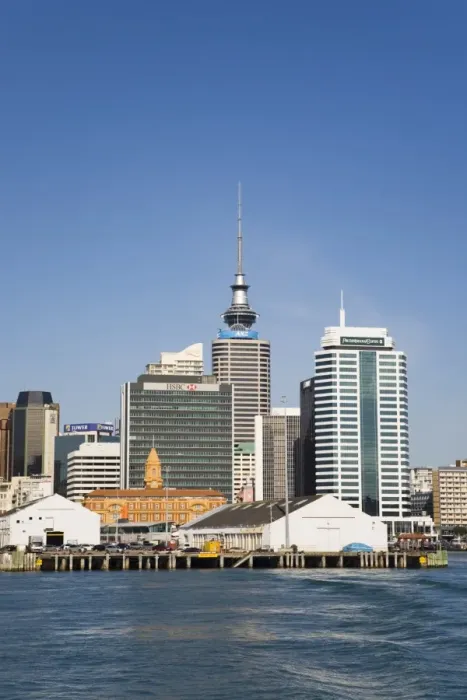 Framed Print : Queens Wharf with skyscrapers in Central Business District, Auckland Framed Print : Queens Wharf with skyscrapers in Central Business District, Auckland