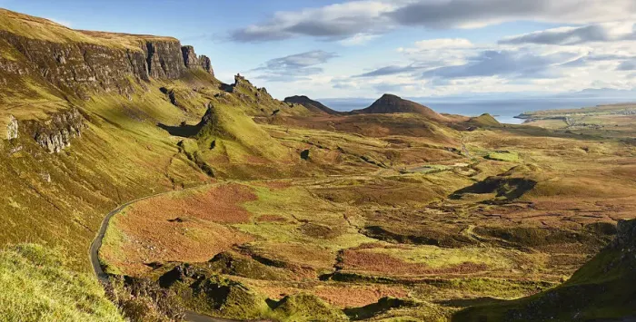Framed Print : Quiraing highlands on the Isle of Skye, Inner Hebrides, Scotland, United Kingdom, Europe