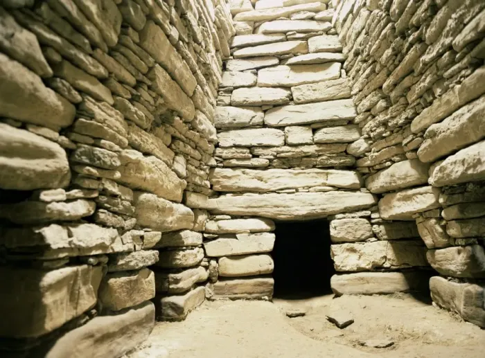 Framed Print : Quoyness chambered tomb interior Framed Print : Quoyness chambered tomb interior