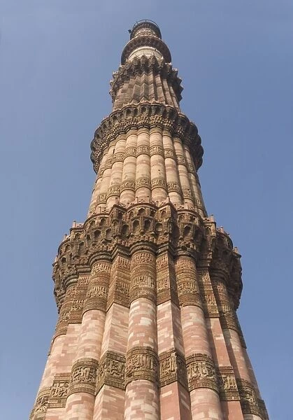 Qutb Minar, victory tower built between 1193 and 1368 of sandstone, 73m high