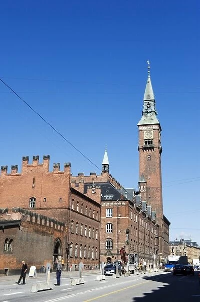 Radhus (City Hall) clock tower, Copenhagen, Denmark, Scandinavia, Europe
