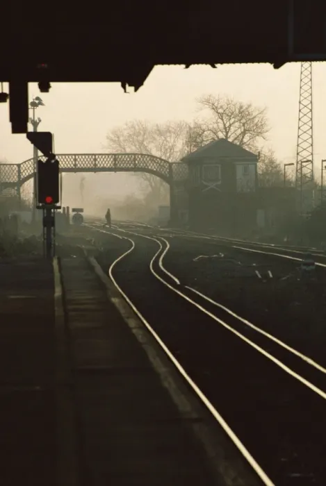 Framed Print : Railway lines in the early morning, Havant Railway Station, Havant, Hampshire Framed Print : Railway lines in the early morning, Havant Railway Station, Havant, Hampshire
