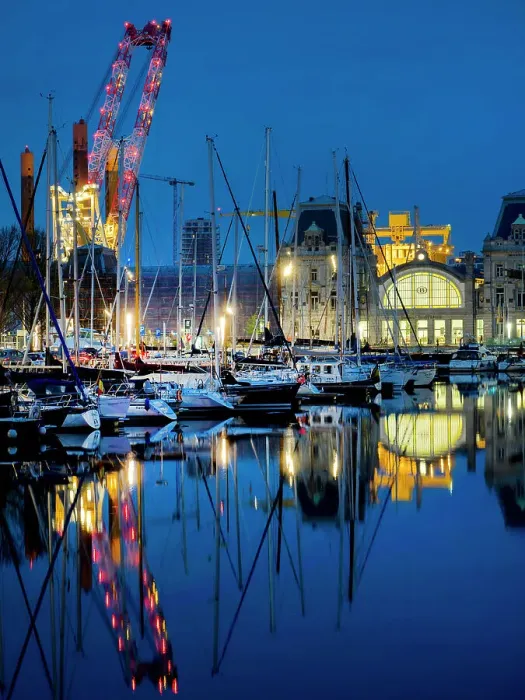 Framed Print : Railway station dusk, Ostend, Belgium, Europe Framed Print : Railway station dusk, Ostend, Belgium, Europe