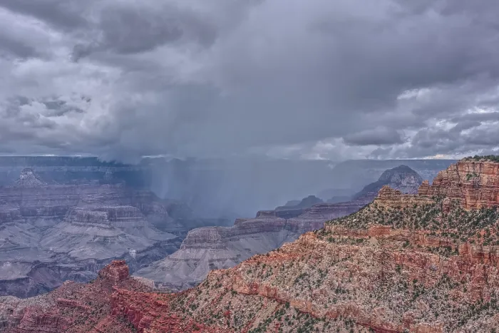 Framed Print : A rain storm over the North Rim of Grand Canyon National Park, Arizona, USA Framed Print : A rain storm over the North Rim of Grand Canyon National Park, Arizona, USA