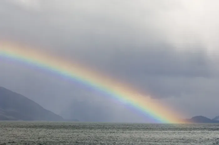 Framed Print : Rainbow, Agostini Fjord, Tierra del Fuego, Patagonia, Chile, South America Framed Print : Rainbow, Agostini Fjord, Tierra del Fuego, Patagonia, Chile, South America