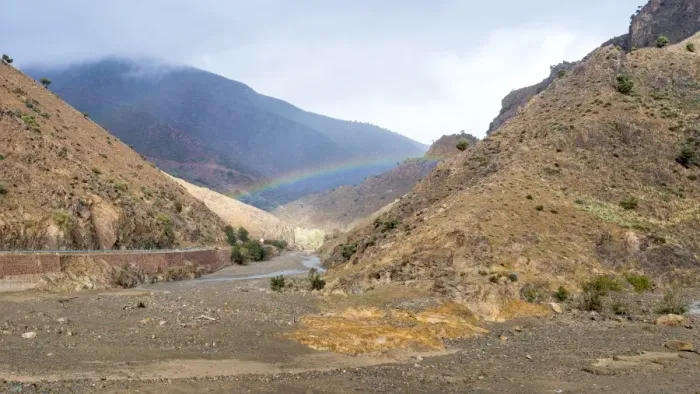 Framed Print : Rainbow in a gorge, Tizi N Tichka pass in the Atlas Mountains, Al Haouz Province Framed Print : Rainbow in a gorge, Tizi N Tichka pass in the Atlas Mountains, Al Haouz Province
