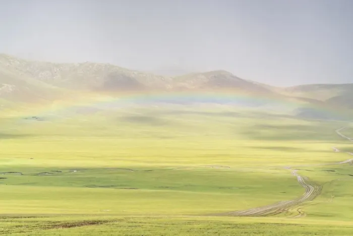 Framed Print : Rainbow over the green Mongolian steppe, Ovorkhangai province, Mongolia, Central Asia Framed Print : Rainbow over the green Mongolian steppe, Ovorkhangai province, Mongolia, Central Asia