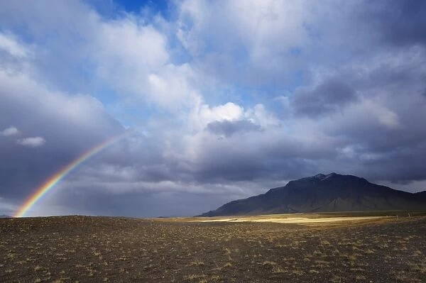 Rainbow over hills, Snaefellsnes Peninsula, West Iceland, Iceland, Polar Regions