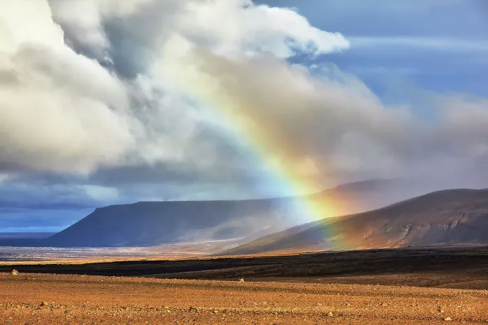 Framed Print : Rainbow over landscape along the F550 road, in the Kaldidalur valley, west of the Langjokull ice-cap, on the edge of the Highlands, west Iceland, Polar Regions Framed Print : Rainbow over landscape along the F550 road, in the Kaldidalur valley, west of the Langjokull ice-cap, on the edge of the Highlands, west Iceland, Polar Regions