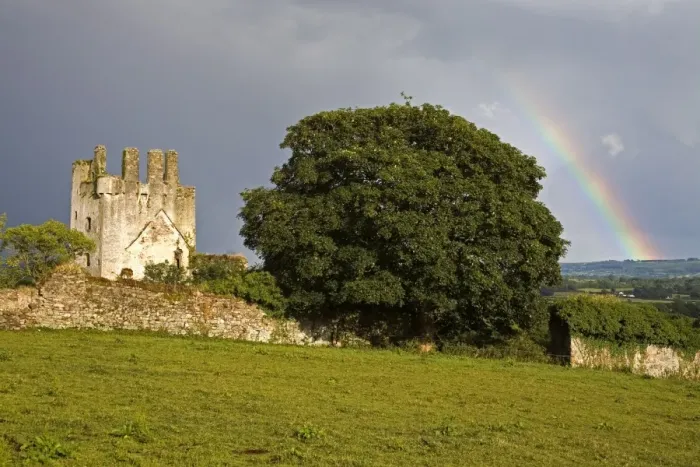Framed Print : Rainbow near Kilcash Castle Framed Print : Rainbow near Kilcash Castle