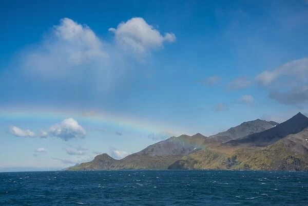 Rainbow over Ocean Harbour, South Georgia, Antarctica, Polar Regions