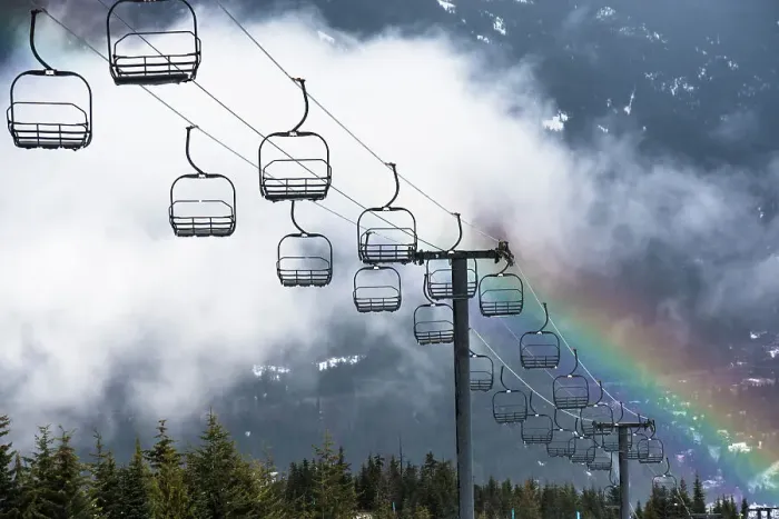 Framed Print : Rainbow over the Olympic Ski Lift in Whistler, British Columbia, Canada, North America Framed Print : Rainbow over the Olympic Ski Lift in Whistler, British Columbia, Canada, North America
