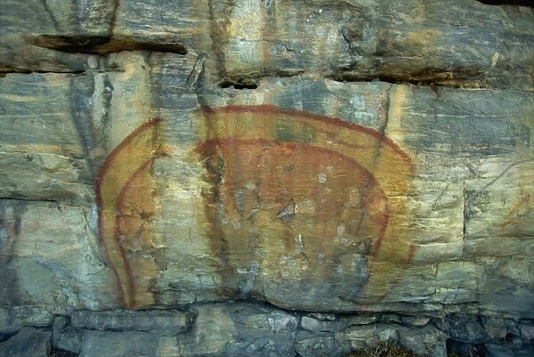 Rainbow Serpent at the Aboriginal rock art site at Ubirr Rock, Kakadu National Park