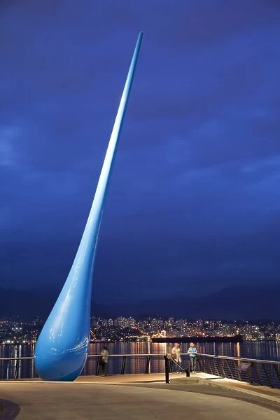 The Raindrop sculpture at night, Downtown Vancouver waterfront near the Convention Centre