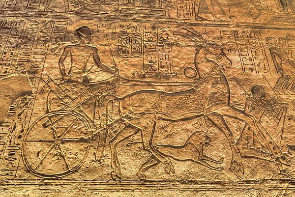 Ramses II in Chariot, Sunken Relief, Hypostyle Hall, Ramses II Temple