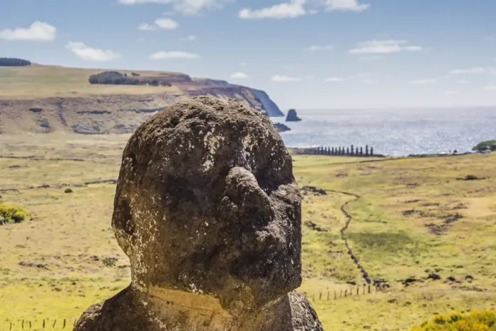 Framed Print : Rano Raraku, the quarry site for all moai statues on Easter Island (Isla de Pascua) (Rapa Nui), UNESCO World Heritage Site, Chile, South America Framed Print : Rano Raraku, the quarry site for all moai statues on Easter Island (Isla de Pascua) (Rapa Nui), UNESCO World Heritage Site, Chile, South America