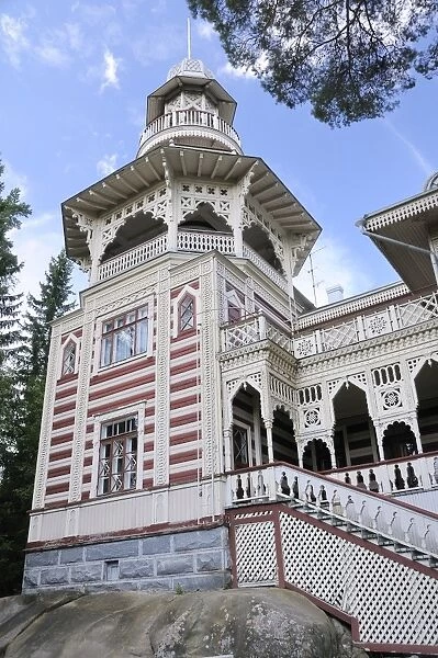 Rauhalinna Villa, built in 1900 in Oriental Russian style, Lehtiniemi village, near Savonlinna, Finland, Scandinavia, Europe