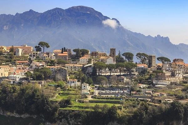 Ravello, Duomo, Villa Rufolo, terraces and mountains, from Scala, Amalfi Coast, UNESCO