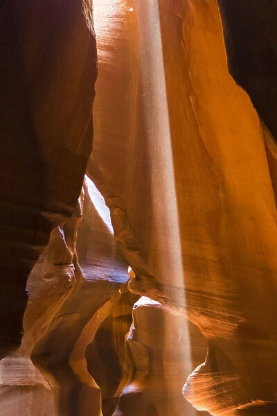 Ray of light through Upper Antelope Canyon, Navajo Tribal Park, Arizona, United States of America
