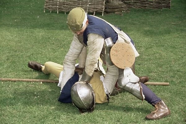 Re-enactment of medieval combat, Wars of the Roses Society, Worcester, England