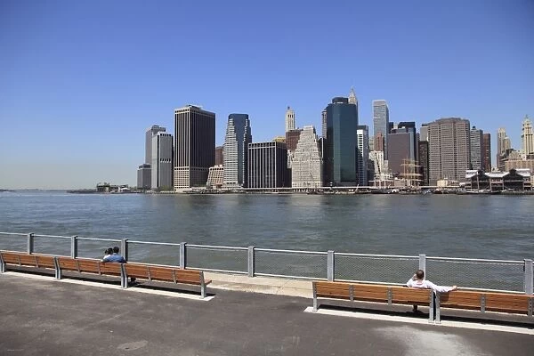 Recently opened Pier 1, part of Brooklyn Bridge Park, Brooklyn, New York City