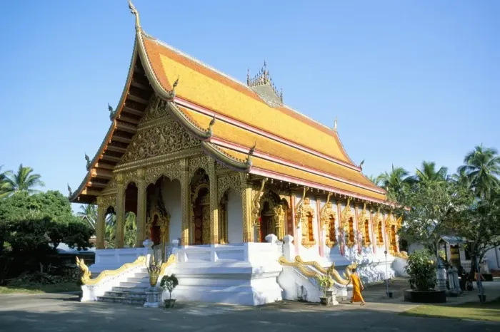 Framed Print : Recently restored Wat Xieng Muan