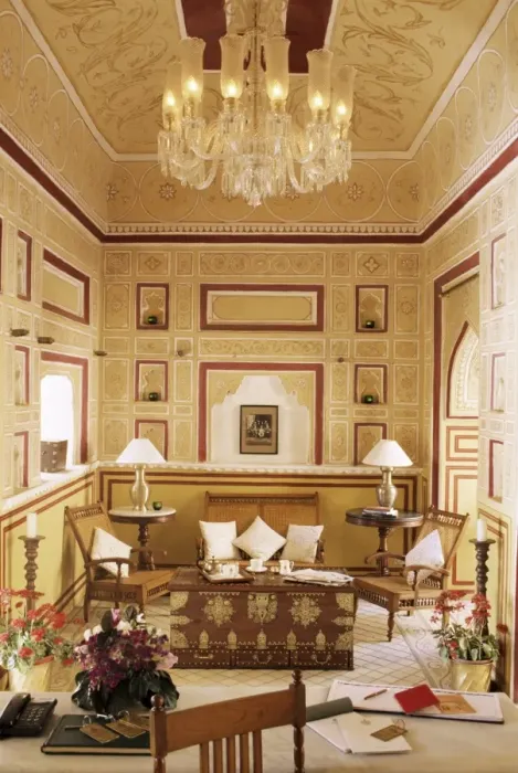 Framed Print : Reception area for arriving guests with reproduction Framed Print : Reception area for arriving guests with reproduction