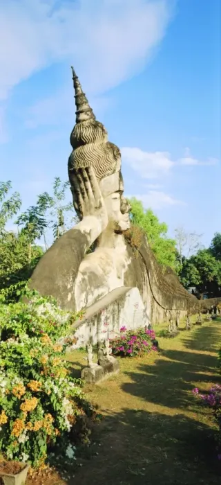 Framed Print : Reclining Buddha statue in the open at Xieng Khuan Framed Print : Reclining Buddha statue in the open at Xieng Khuan