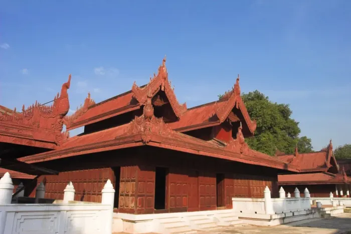 Framed Print : Reconstructed buildings at Mandalay Royal Palace, Mandalay, Myanmar (Burma), Asia