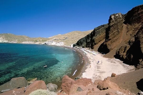 Red beach, Akrotiri, island of Santorini (Thira), Cyclades Islands, Aegean