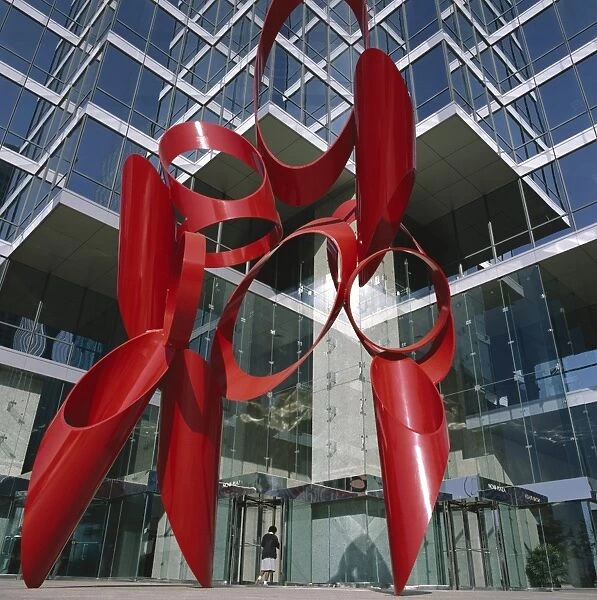 Red modern sculpture