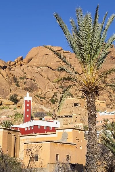 The Red Mosque of Adai, Tafraoute, Anti Atlas, Morocco, North Africa, Africa