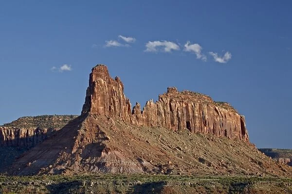 Red rock butte and a cloud, Canyon Country, Utah, United States of America, North America