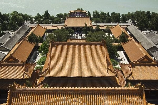 Red roofed buildings of Cloud Dispelling Hall at Yihe Yuan (The Summer Palace)