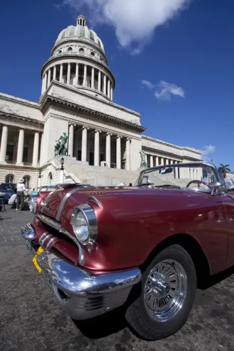 Framed Print : Red vintage American car parked opposite The Capitolio, Havana Centro, Havana, Cuba, West Indies, Central America Framed Print : Red vintage American car parked opposite The Capitolio, Havana Centro, Havana, Cuba, West Indies, Central America