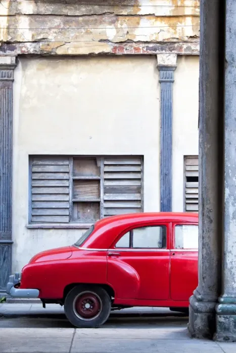 Framed Print : Red vintage American car parked on a street in Havana Centro, Havana, Cuba, West Indies, Central America Framed Print : Red vintage American car parked on a street in Havana Centro, Havana, Cuba, West Indies, Central America