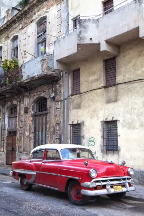 Framed Print : Red vintage American car parked on a street in Havana Centro, Havana, Cuba, West Indies, Central America Framed Print : Red vintage American car parked on a street in Havana Centro, Havana, Cuba, West Indies, Central America