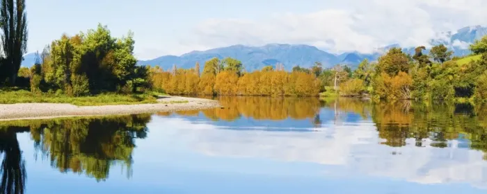 Framed Print : Reflection of autumn trees on the Takaka River, Golden Bay, Tasman Region, South Island, New Zealand, Pacific Framed Print : Reflection of autumn trees on the Takaka River, Golden Bay, Tasman Region, South Island, New Zealand, Pacific
