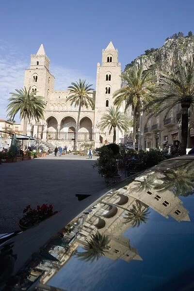 Reflection of Cathedral in a car