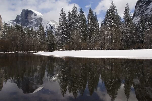 Reflection of Half Dome Peak in the Merced River after