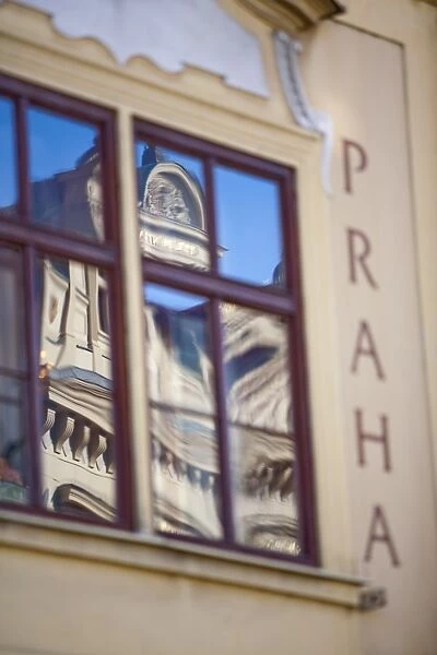 Reflection, Old Town Square, Prague, Bohemia, Czech Republic, Eirp[e